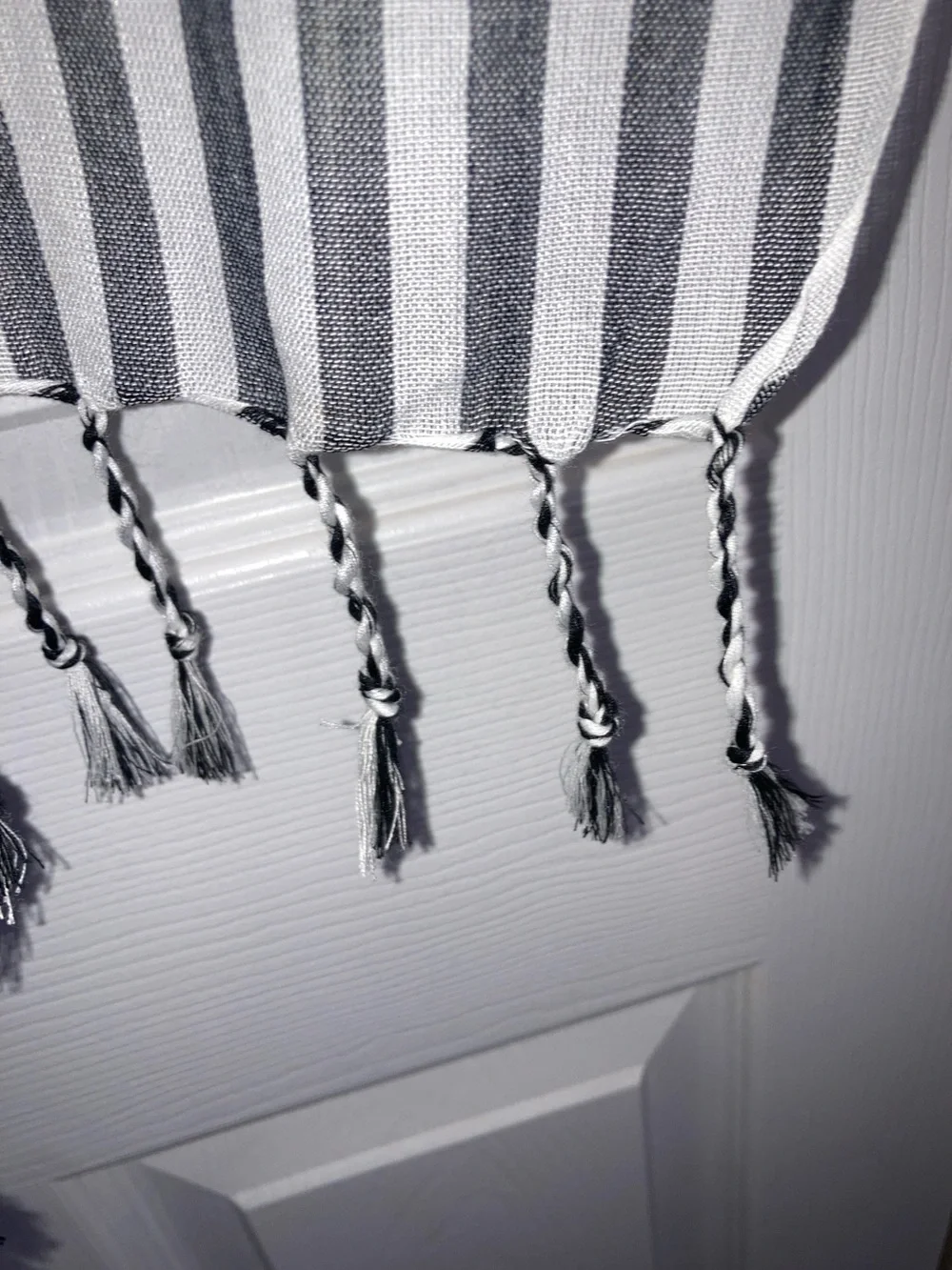 Krama Cambodian Scarf Black White Checkered Stripes Unisex 59 x 18 inches